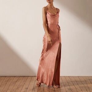 Shona Joy La Lune Bias Cowl Maxi Dress in Rose